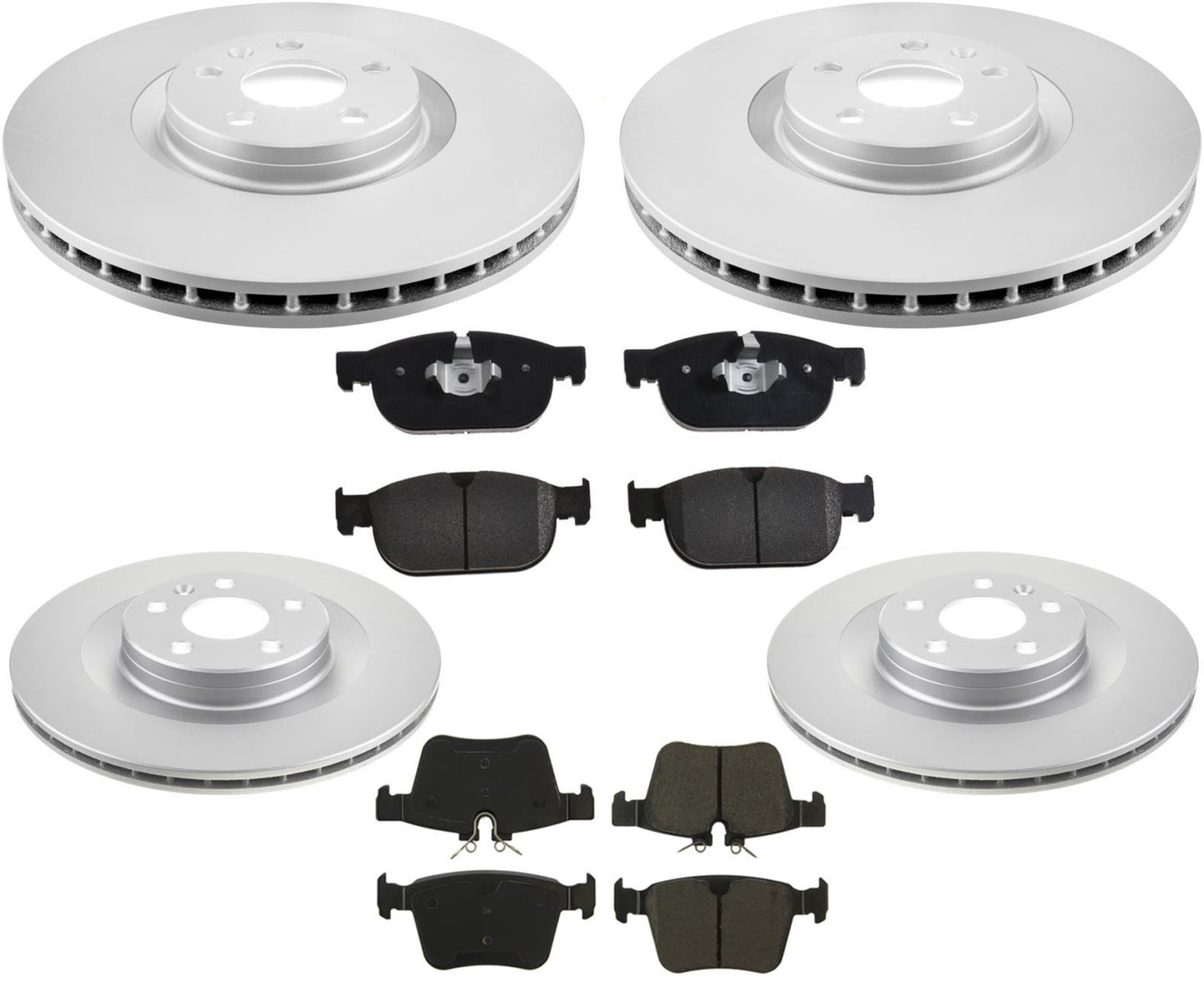 Front & Rear Coated Brake Rotors & EPS Brake Pads For Volvo XC90 2016-2021