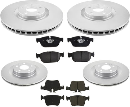 Front & Rear Coated Brake Rotors & EPS Brake Pads For Volvo XC90 2016-2021