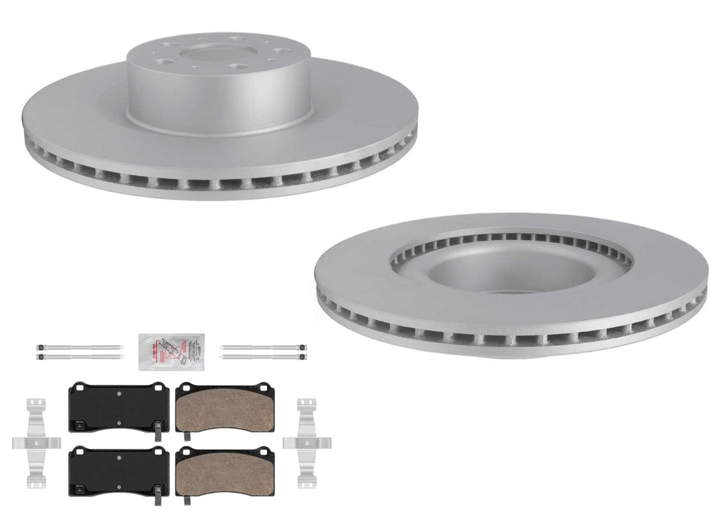 Front Coated Disc Brake Rotors & Brake Pads for Tesla Model Y 20-25 Grey Caliper