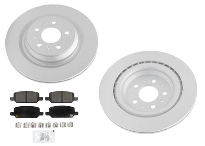 Rear Coated Disc Brake Rotors & Pads for Tesla Model Y 2023-2025 Grey Caliper