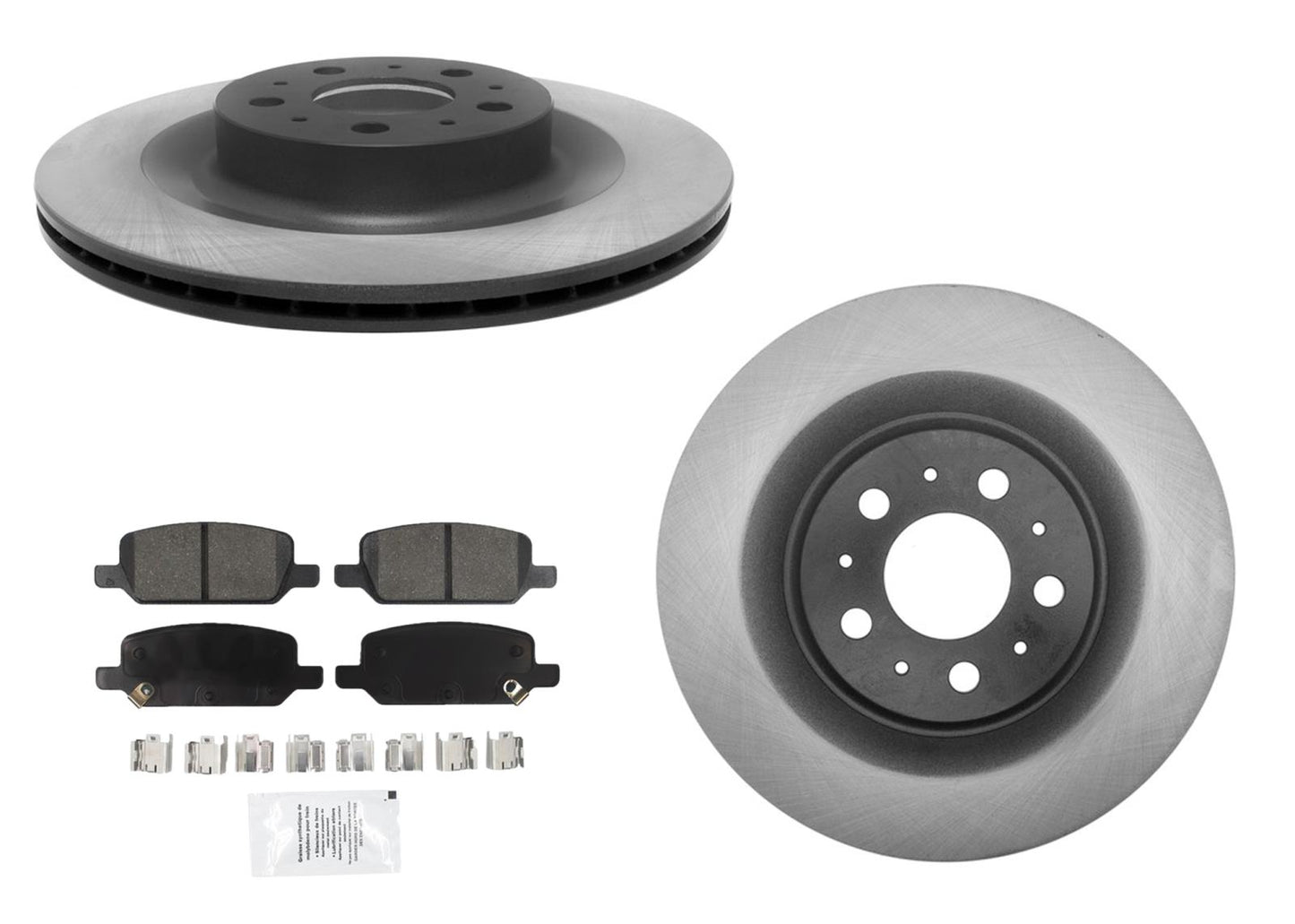 Rear Disc Brake Rotors & Pads for Tesla Model Y 2020 2021 2022 Grey Caliper