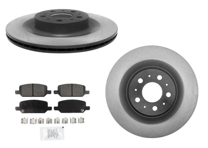 Rear Disc Brake Rotors & Pads for Tesla Model Y 2020 2021 2022 Grey Caliper