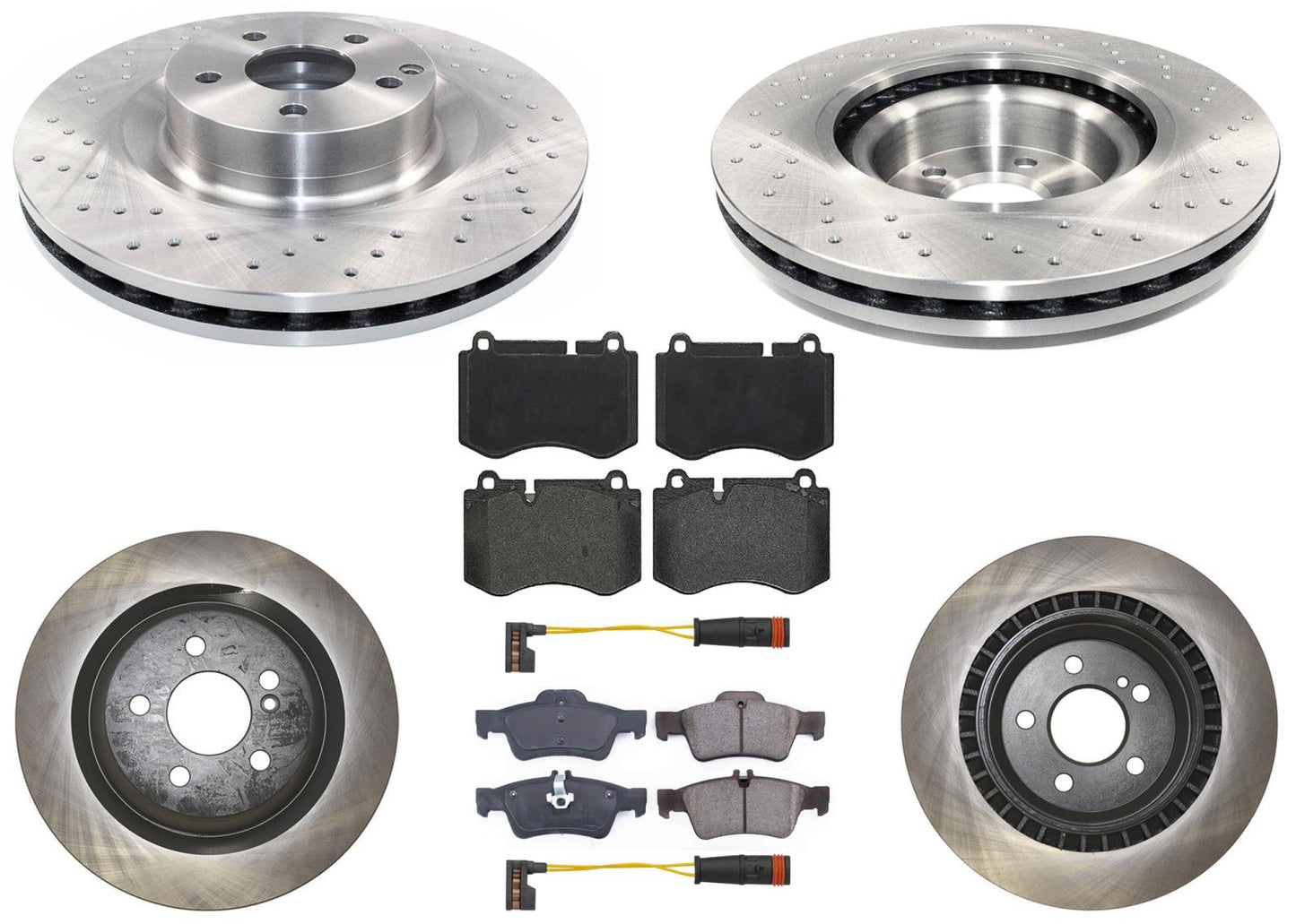 350MM Front & Rear Coated Rotors & EPS Brake Pads For CL600 2007 2008 2009 2014