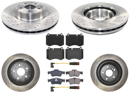 350MM Front & Rear Coated Rotors & EPS Brake Pads For CL600 2007 2008 2009 2014