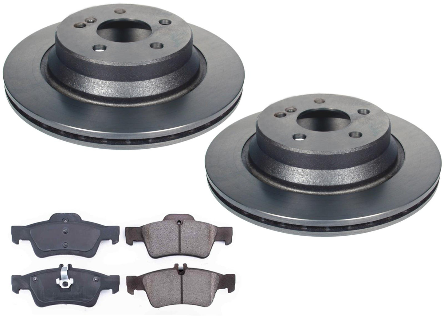 300 MM Vented Rear Coated Rotors & EPS Brake Pads For Mercedes Benz E350 06-16