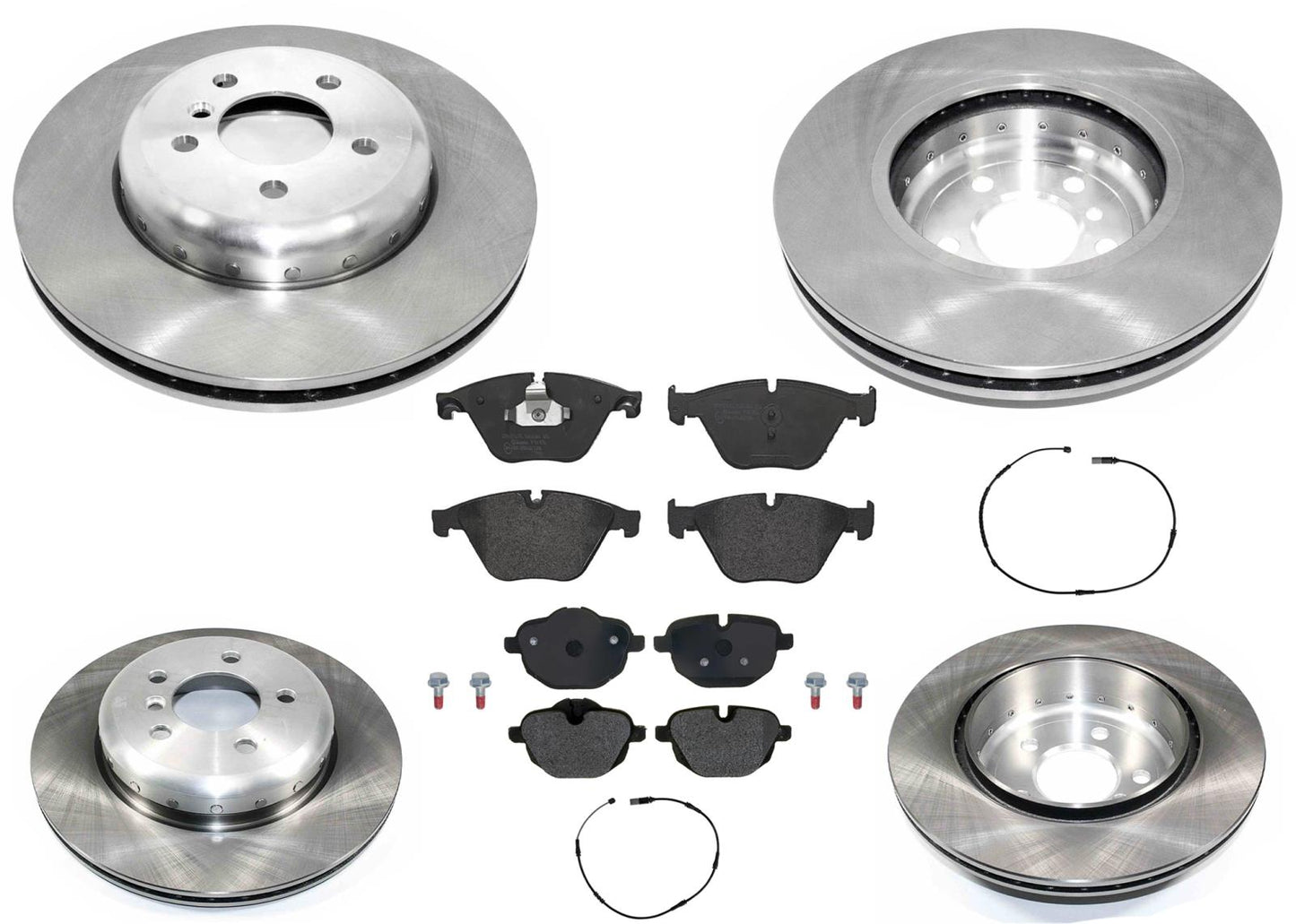 Front & Rear Carbon Coated Rotors & EPS Brake Pads For BMW 535i 2011 2012 2016