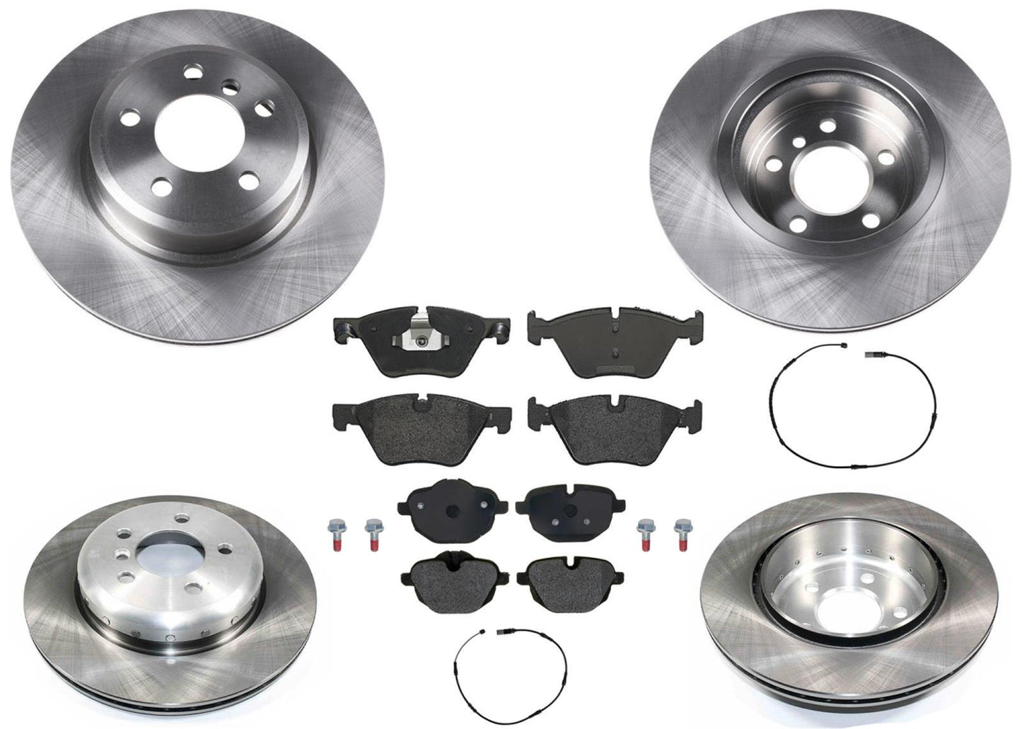 Front & Rear Carbon Coated Rotors & EPS Brake Pads For BMW 528i xDrive 12-2016
