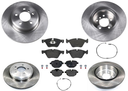 Front & Rear Carbon Coated Rotors & EPS Brake Pads For BMW 528i xDrive 12-2016
