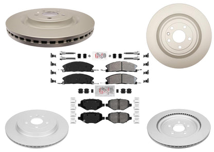 Front & Rear Coated Disc Brake Rotors & Pads for Ford Taurus SHO 2013 2015 2019