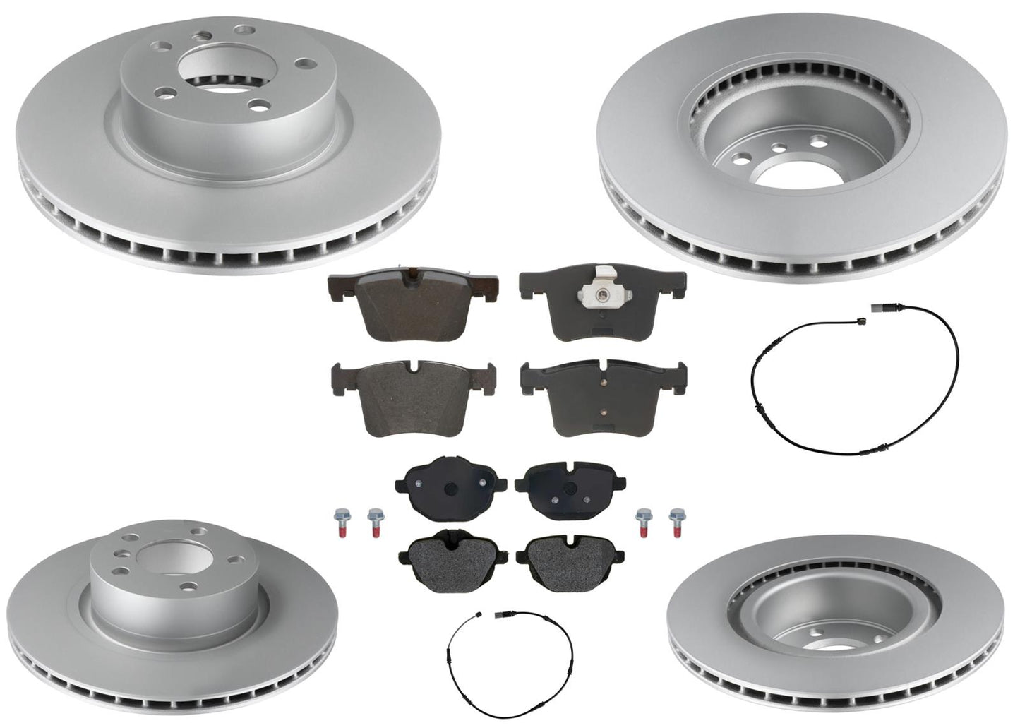Front & Rear GEO Coated Rotors & EPS Brake Pads For BMW X3 2011 2012 2015 2017