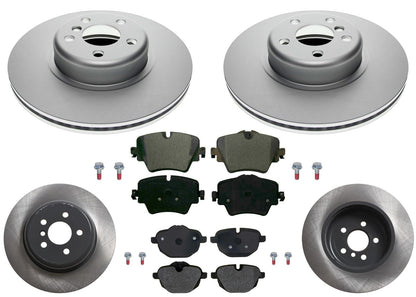 Front & Rear Coated Rotors & EPS Brake Pads For BMW X3 2.0L 2018 2019 2020 2024
