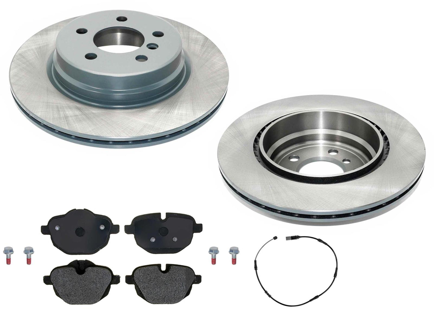 Rear GEO Coated Rotors & EPS Brake Pads For BMW 528i xDrive 2012 2013 2015 2016