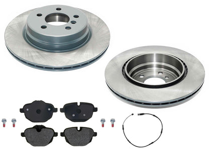 Rear GEO Coated Rotors & EPS Brake Pads For BMW 528i xDrive 2012 2013 2015 2016