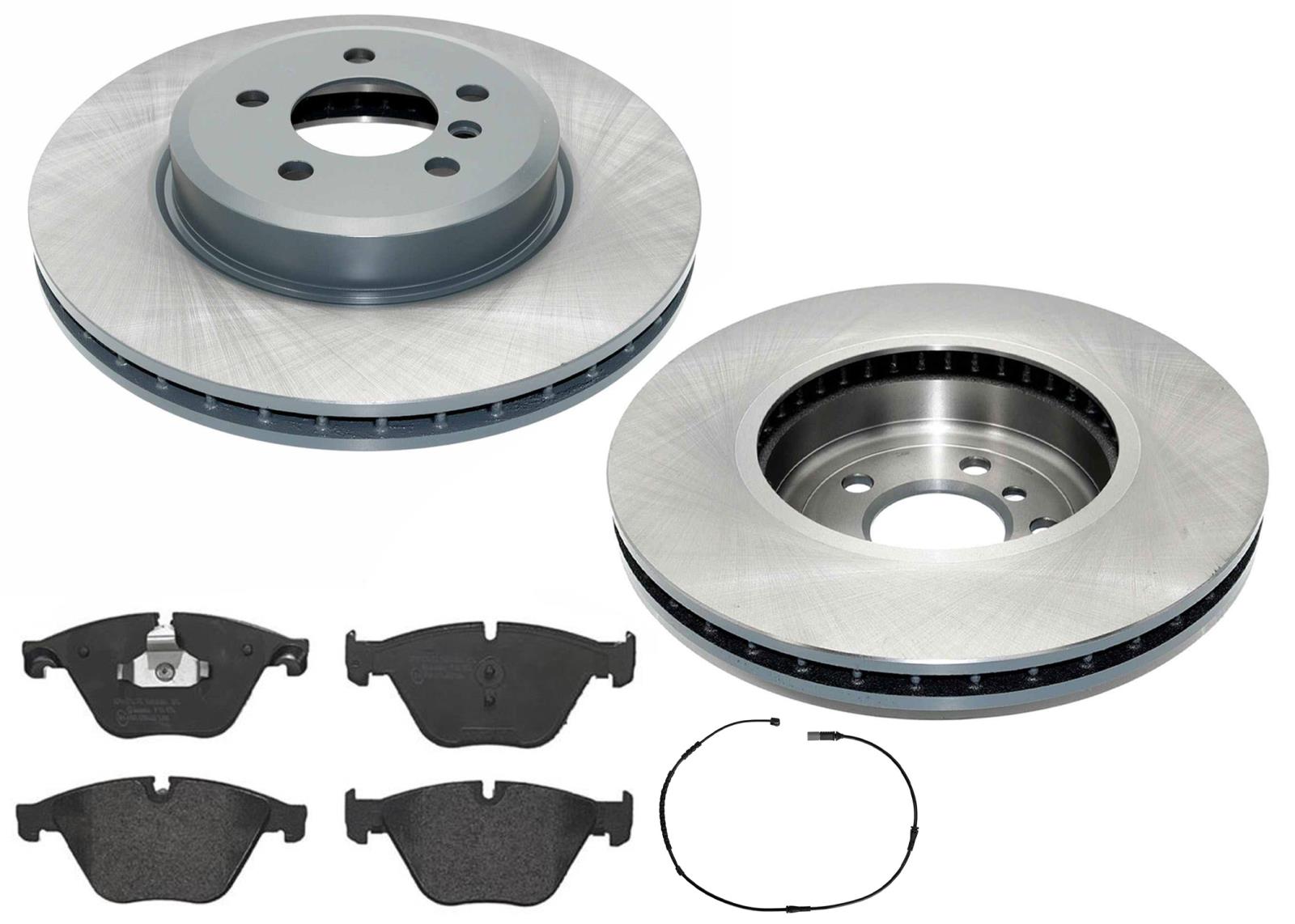 Front 348MM GEO Coated Rotors & EPS Brake Pads For BMW 535i 2011 2012 2016 - Photo 1