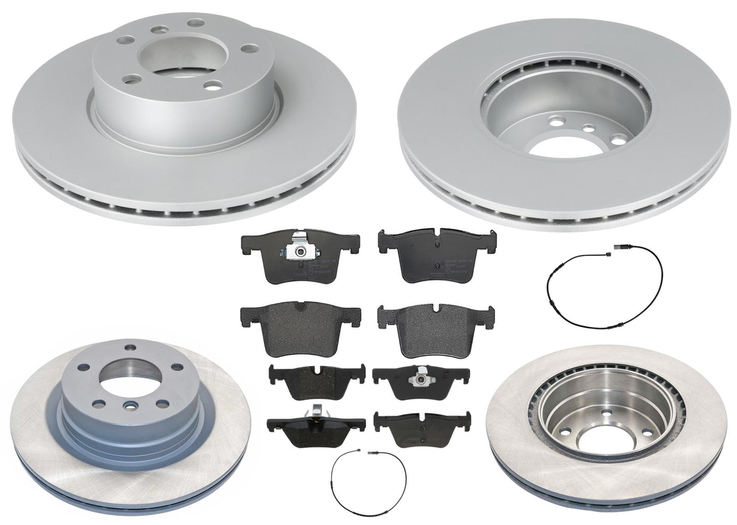 Front & Rear Geo Coated Rotors & EPS Brake Pads For BMW 230i xDrive 2017-2021