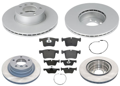 Front & Rear Geo Coated Rotors & EPS Brake Pads For BMW 230i xDrive 2017-2021