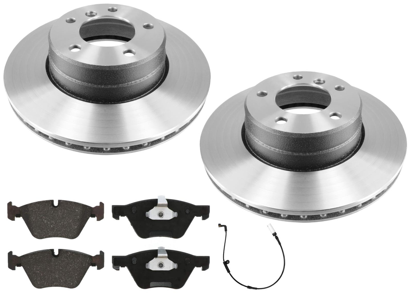 Front Coated Rotors & EPS Brake Pads For BMW 525i 2004-2005 Manual Transmission