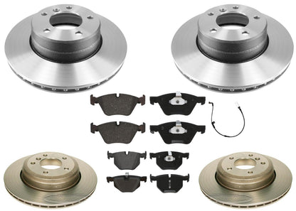 Front & Rear Coated Rotors & EPS Brake Pads For 525i 04-05 Manual Transmission