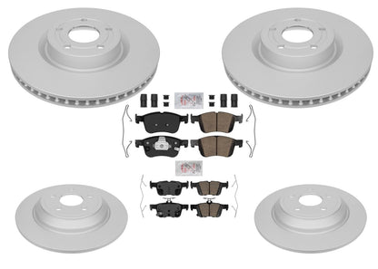 GEO Front & Rear Coated Disc Brake Rotors & Brake Pads for Lincoln Corsair 2020