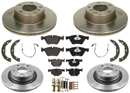 Front & Rear Carbon Coated Rotors EPS Brake Pads & Shoes For BMW 325xi 2006