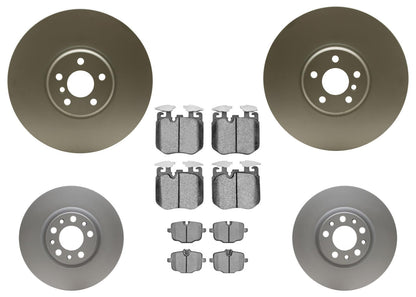 Coated Disc Brake Rotors Pads for BMW 540i M Sport 2020-2023 374MM & 370MM Blue