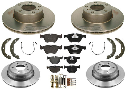 Front & Rear Carbon Coated Rotors EPS Brake Pads & Shoes For BMW 328xi 2007