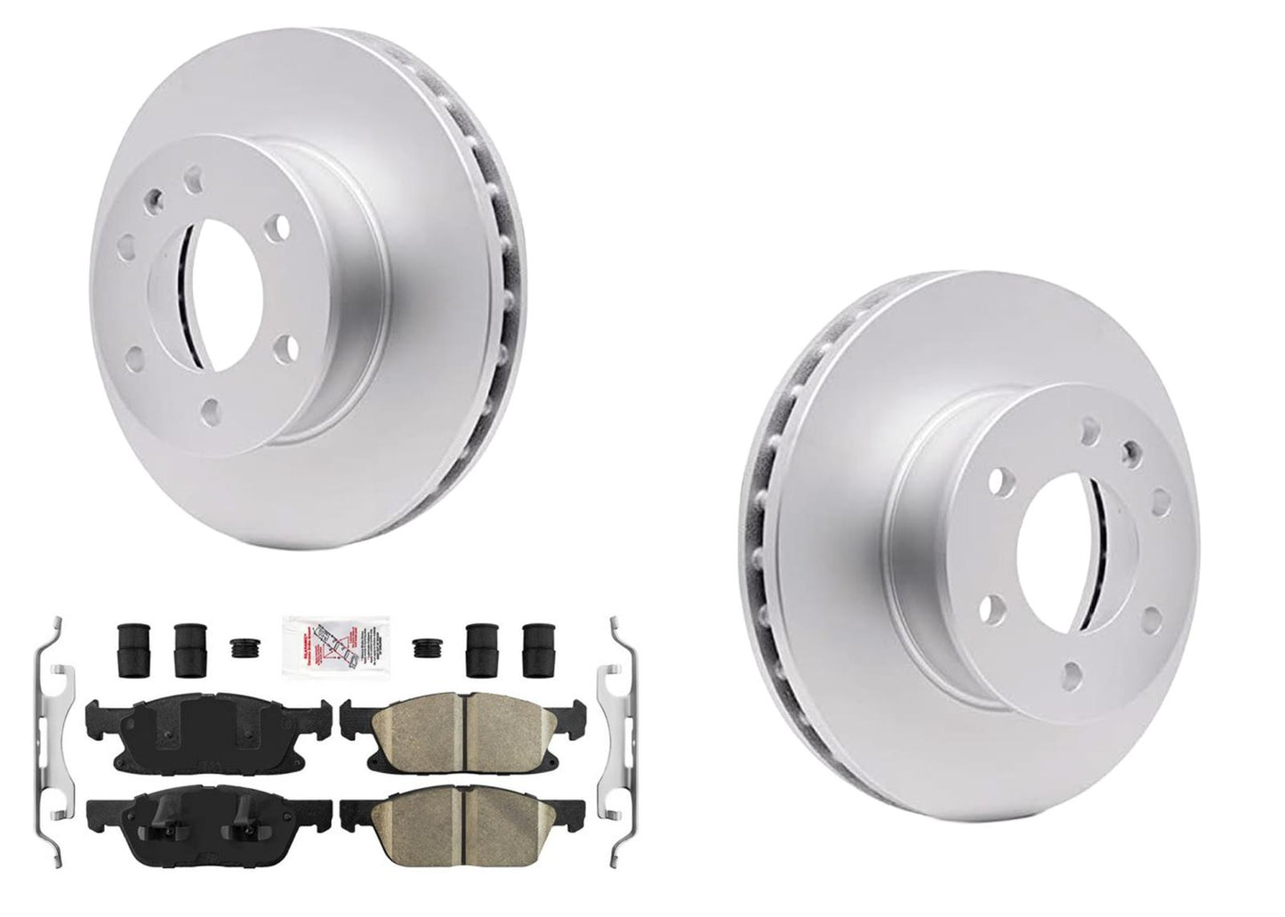 Front GEO Coated Disc Brake Rotors & Disc Pads for Lincoln Corsair Hybrid 21-25