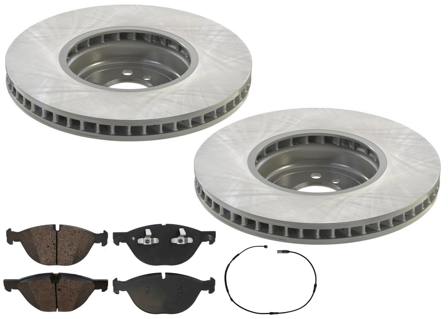 Front GEO Coated Rotors & EPS Brake Pads For BMW 550i GT 2010 2012 2013 2015