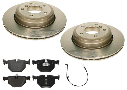 Rear Carbon Coated Rotors EPS Brake Pads & Sensor For BMW 525i 2004 2005 2007