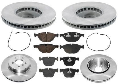 Front & Rear Geo Coated Rotors & EPS Brake Pads For BMW 535 GT 2010 2011 2017