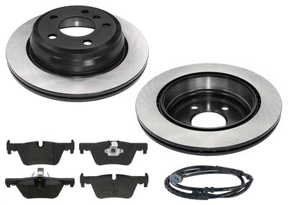 Rear Carbon Coated Rotors EPS Brake Pads & Sensor For BMW 320i xDrive 2013-2018