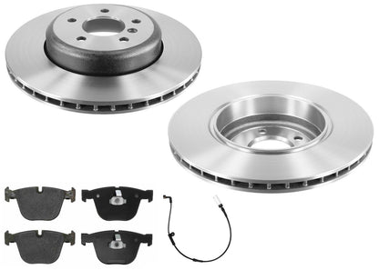 Rear Carbon Coated Rotors EPS Brake Pads & Wear Sensor For BMW 535i 2008-2010