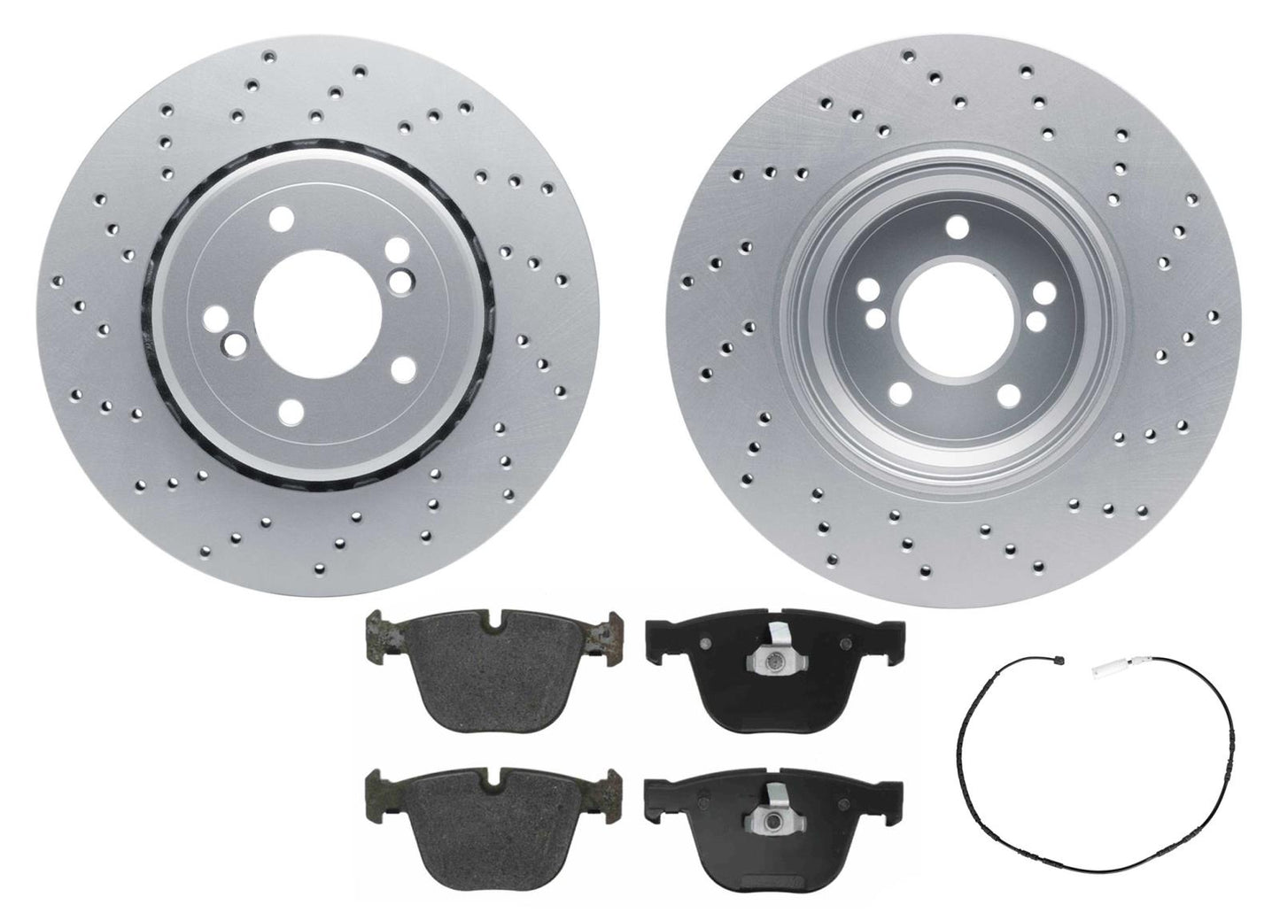 Rear GEO Coated Rotors EPS Brake Pads & Sensor For BMW M3 2008 2009 2010 2013