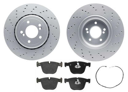 Rear GEO Coated Rotors EPS Brake Pads & Sensor For BMW M3 2008 2009 2010 2013