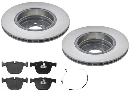 Rear GEO Coated Rotors EPS Brake Pads & Sensor For BMW 760Li 2006 2007 2008