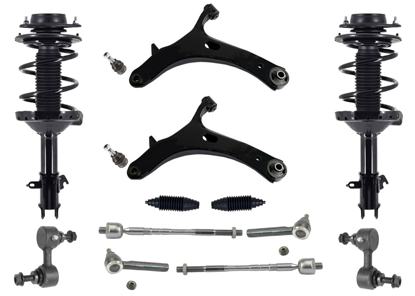 Front Complete Struts Control Arms Tie Rods & Links For Impreza 2.0L 2012-2016