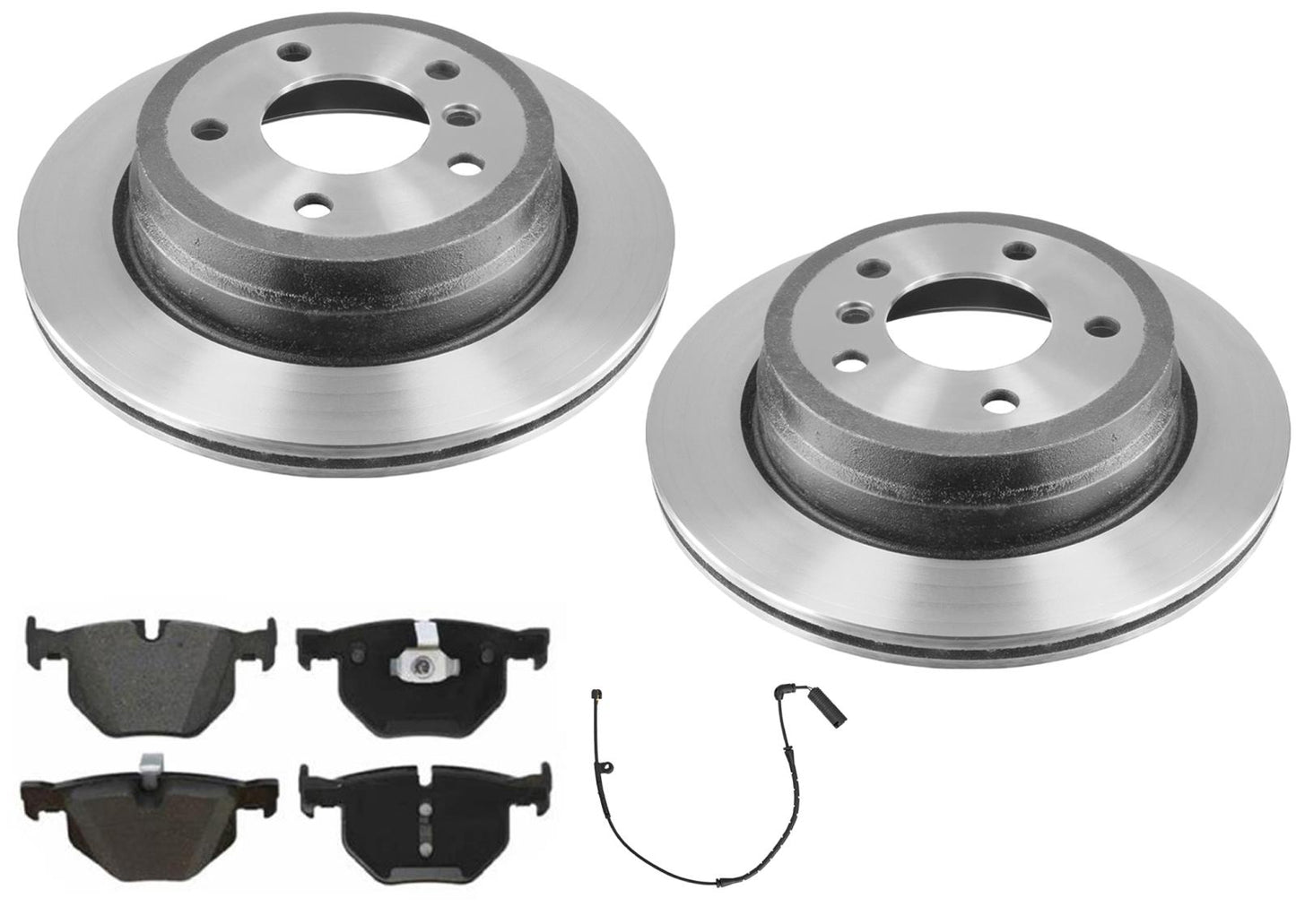 Rear Carbon Coated Rotors EPS Brake Pads & Wear Sensor For BMW 328xi 2007