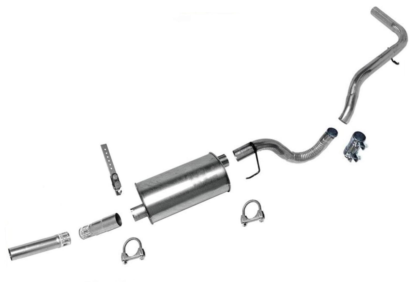 Sistema de escape con tubo silenciador para Dodge Dakota Pickup 112 y 124" con base de rueda 92-96