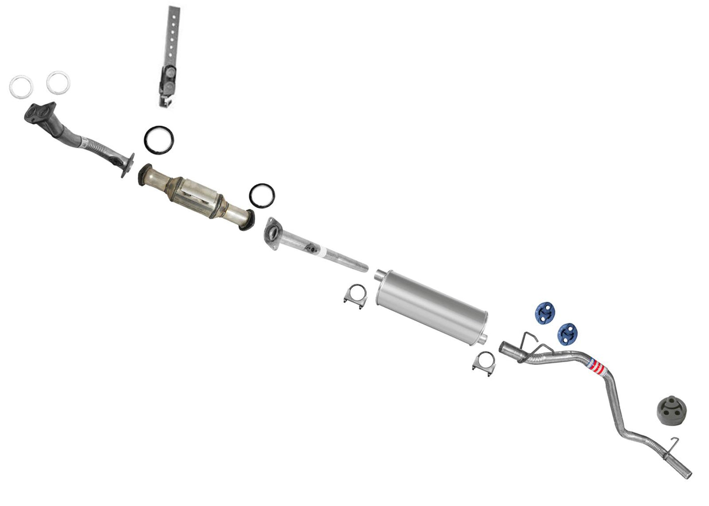 Tubo de escape del silenciador medio del convertidor trasero para Toyota Tacoma 2.7L Regular Cab 95-99