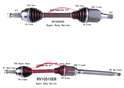 Front Left & Right CV Axles Shaft Assembly for Land Rover Range Rover 2013-2022