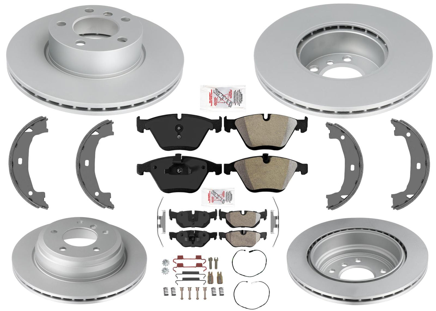GEO Coated Disc Brake Rotors & Brake Pads for BMW 328i 07-12 328i xDrive 09-12
