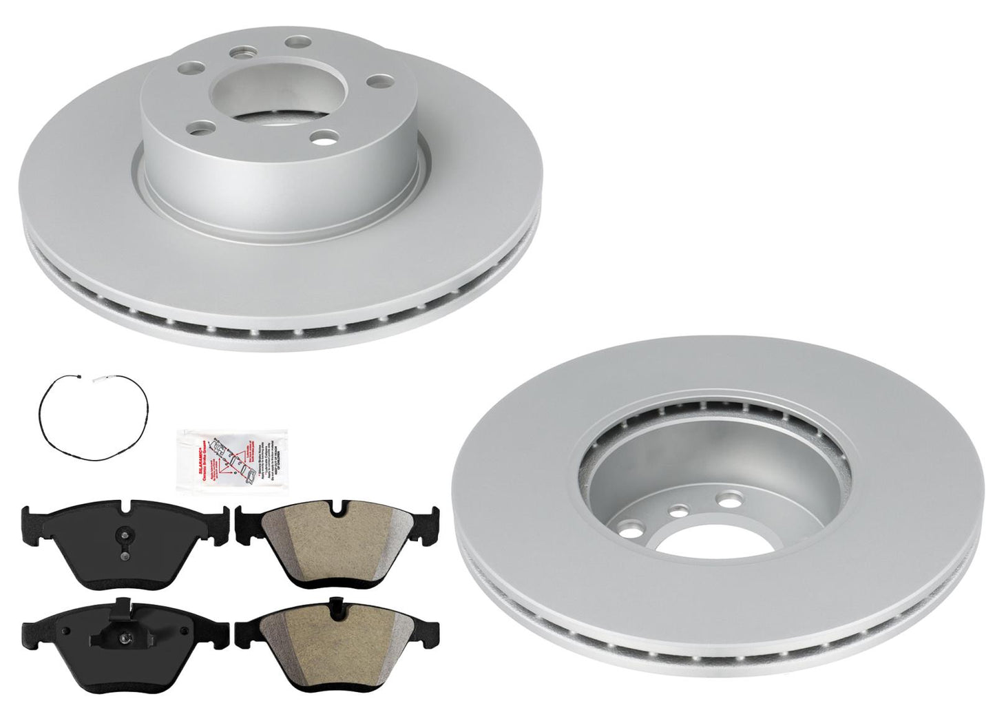 Front GEO Coated Disc Brake Rotors & Brake Pads for BMW 328i 2007 2008 2009 2012