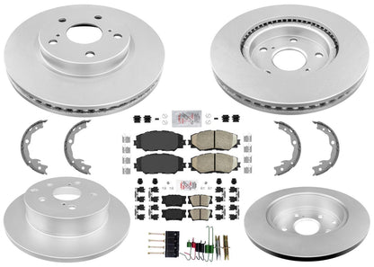 Coated Disc Brake Rotors & Pads for Toyota Rav4 06-18 w/2 Row Seating 275MM