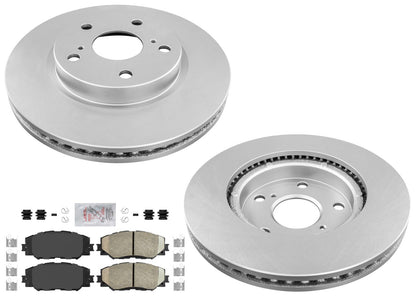 Front Coated Disc Brake Rotors & Pads for Toyota Rav4 06-18 w/2 Row Seat 275MM