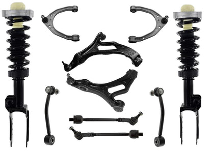 Lower & Upper Control Arms Ball Joints Tie Rod Links For Audi Q7 2007 2009 2011