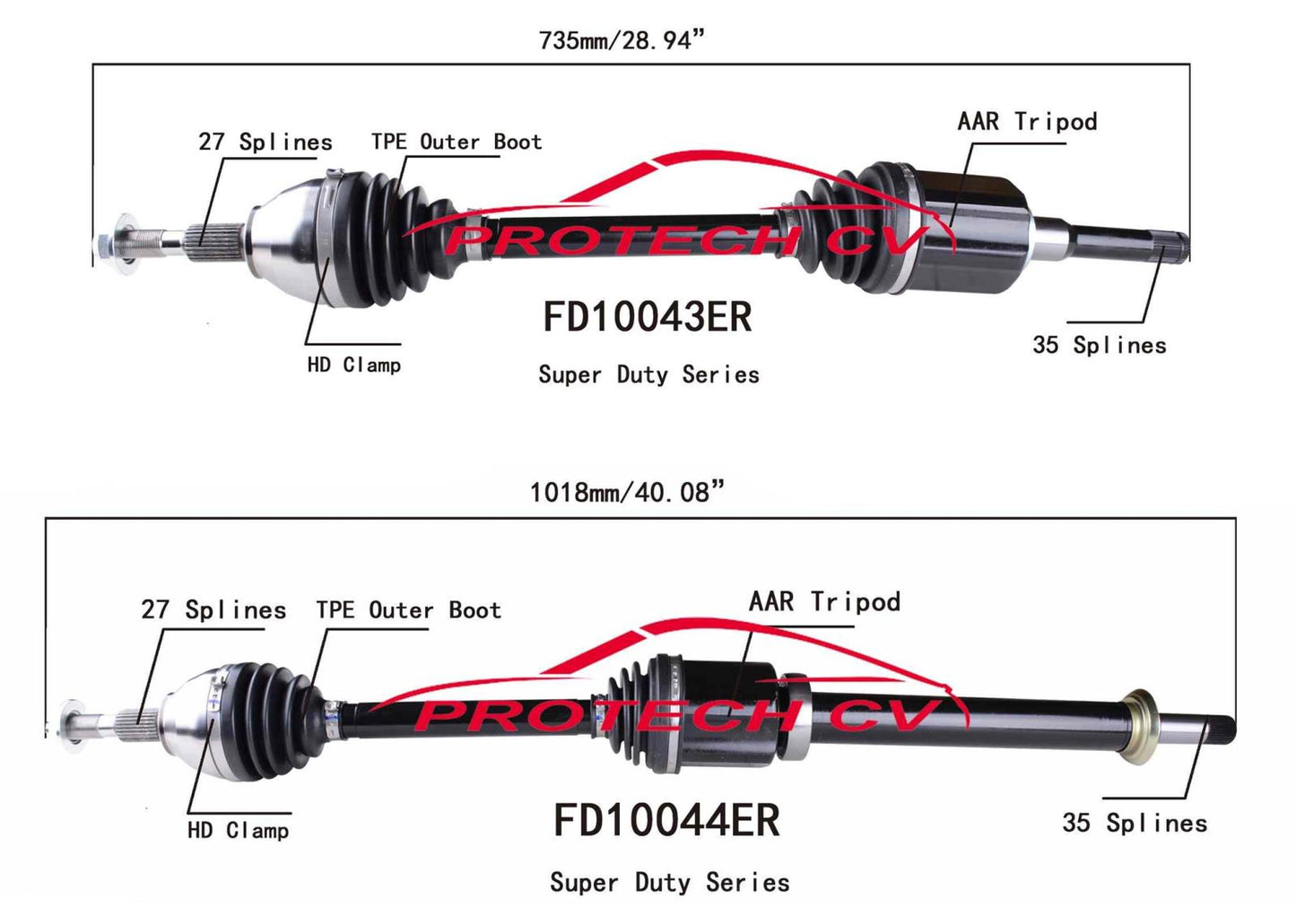 Front CV Drive Axle Shafts for Front Wheel Drive Ford Edge 2.0L 2015 2016 2018