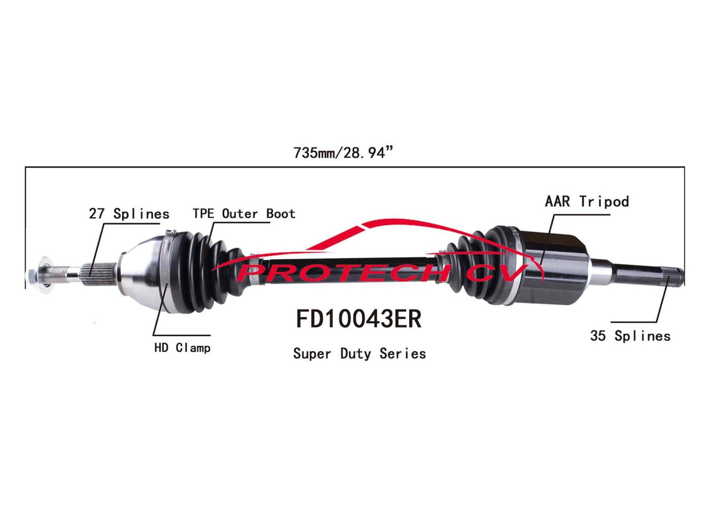 Front CV Drive Axle Shafts for Front Wheel Drive Ford Edge 2.0L 2015 2016 2018