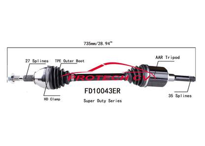 Front CV Drive Axle Shafts for Front Wheel Drive Ford Edge 2.0L 2015 2016 2018