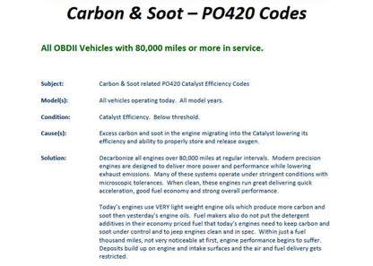 Decarbonization Catalytic Converter Fuel System Rapid Induction Deposit Cleaner