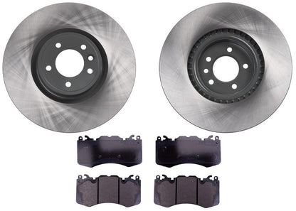 Front GEO Coated Rotors & EPS Brake Pads For Range Rover W/ Brmbo Brakes 10-22